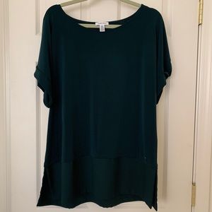 Calvin Klein Dark Green Layered Top